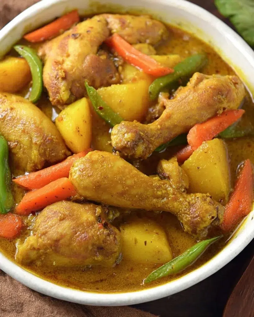 The preparation steps of Chicken Curry with coconut milk