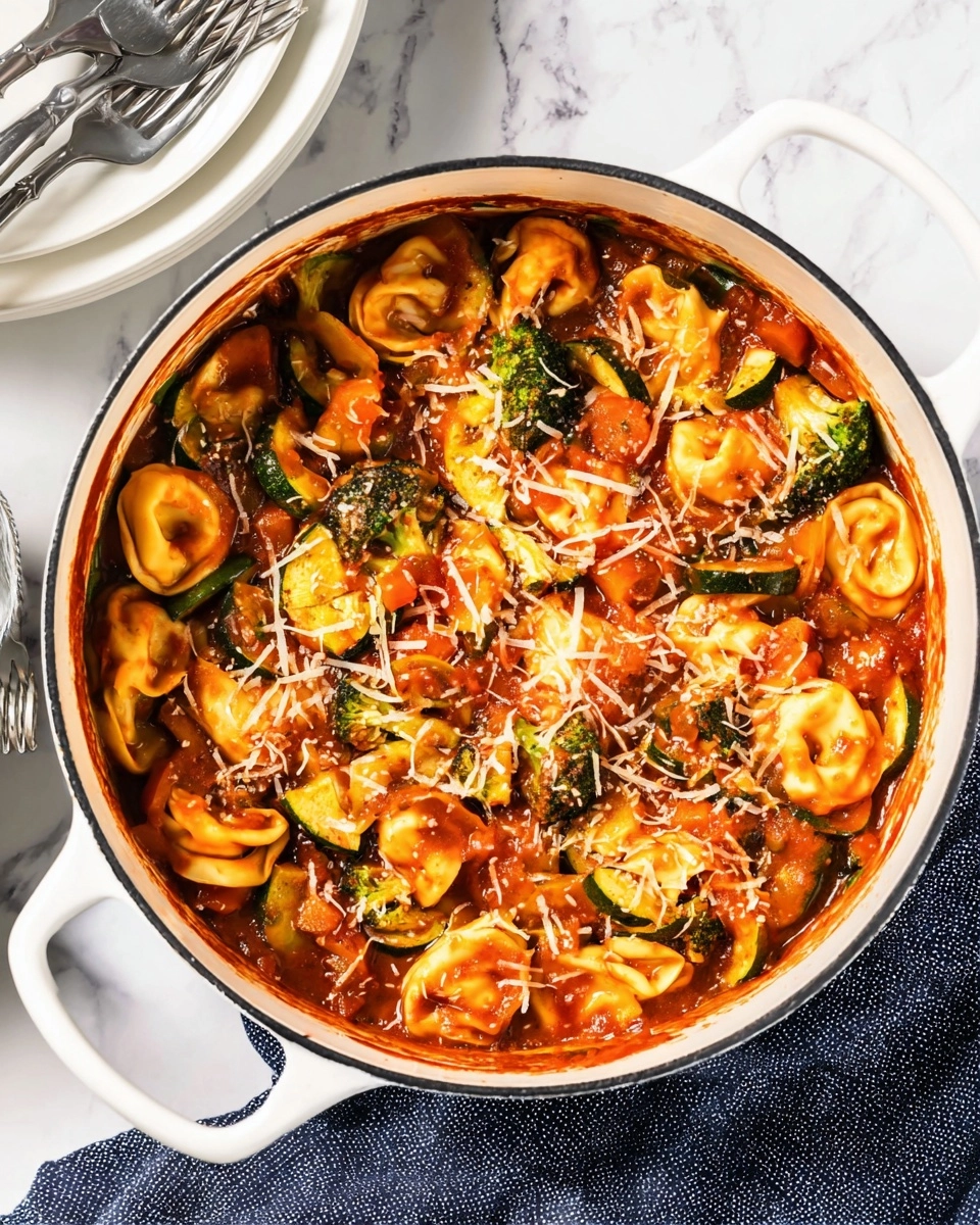 One Pan Tortellini Primavera How-To: 5 Easy Steps - www.homemadevibes.com