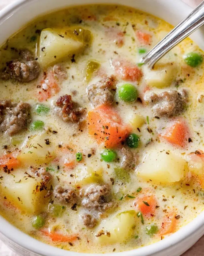 The preparation steps of Protein Packed Shepherd Pie Soup